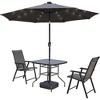 LeisureMod Sierra 9FT Outdoor Patio Market Umbrella with Tilt and Solar LED Lights, UV-Resistant Canopy for Backyard or Poolside - 3 of 4