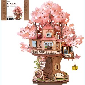 Rolife 3D Puzzles for Adults, Cherry Blossom Bonsai Tree Plants, Japanese  Sakura Tree House Flowers Building Set : Target