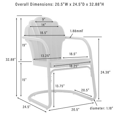 Tulip Retro Red Metal Outdoor Armchair Set