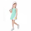 Girls Tennis Dress Sleeveless Workout Dress with Separate Shorts Asymmetric Color Block Glof Dress A Line Athletic Dress for Girls - 3 of 4