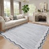 Large Machine Washable 9x12 Modern Plaid Area Rug Stain Resistant Easy To Cleaning Carpet Non Slip Low Pile Soft Folding Floor Cover For Living Room - 2 of 4