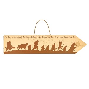 Silver Buffalo The Lord Of The Rings The Fellowship Framed Wooden Sign | 20 x 5 Inches - 1 of 4