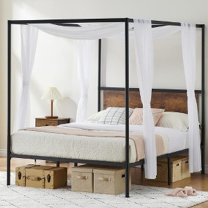 Metal Canopy Platform Bed Frame - 1 of 4