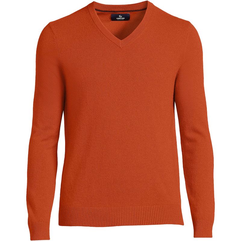 Lands' End Men's Fine Gauge Cashmere V-neck Sweater, 2 of 5