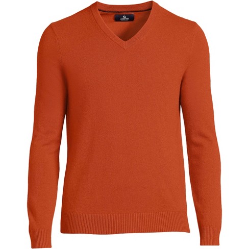 Lands' End Men's Fine Gauge Cashmere V-neck Sweater - Small - Dark ...