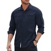 COOFANDY Mens Shirt Slim Fit Dress Solid Button Down Work Business with Pockets, 01-Wine Red, Medium, Long Sleeve - 4 of 4