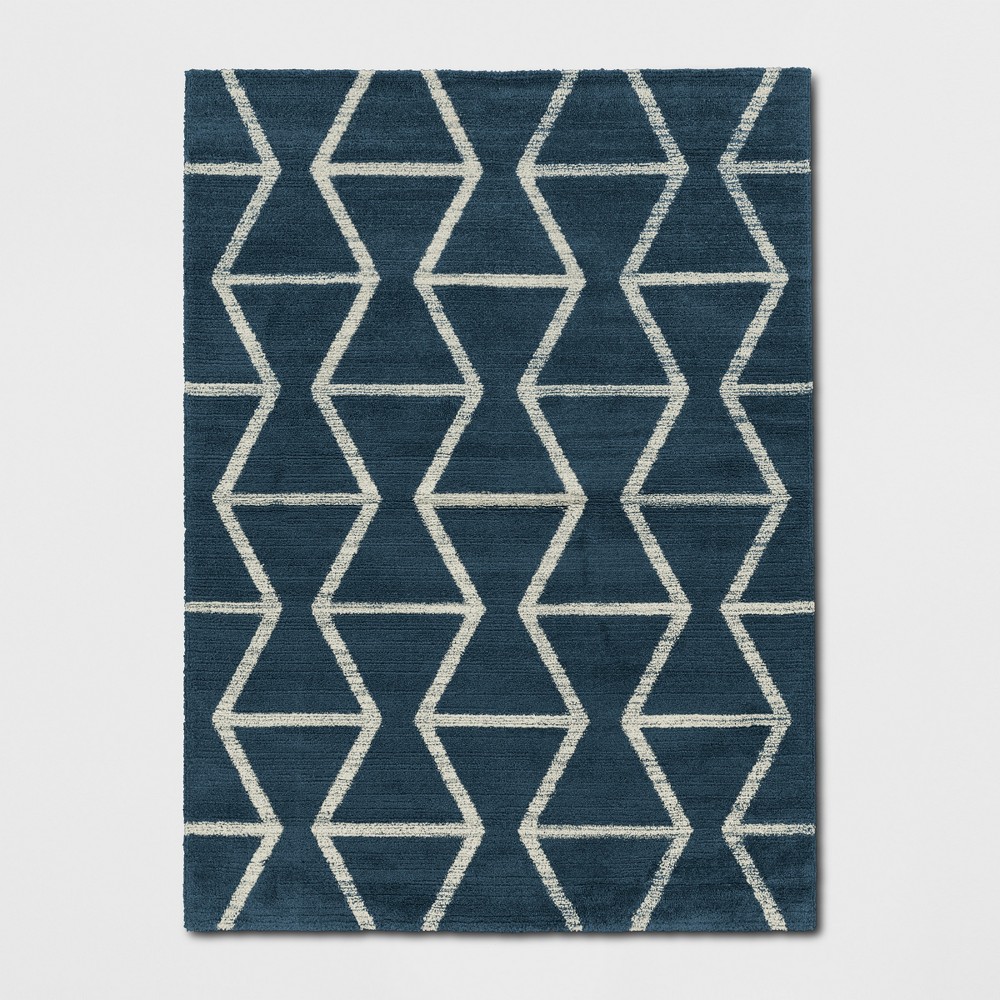 Photos - Area Rug 9'2"X12' Glacier Hourglass Woven  Navy - Threshold™