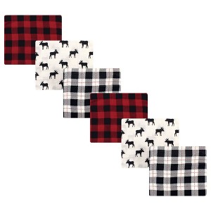 Hudson Baby Infant Boy Cotton Muslin Swaddle Blankets Bundle Set, Moose 6-Piece, 6-Pack - 1 of 2