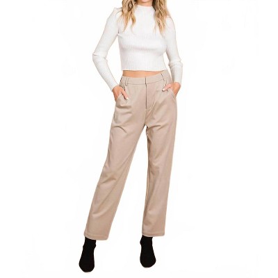 Women's Knit Cropped Pants - Cotton Bleu L