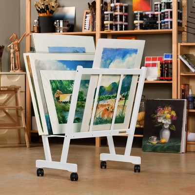 Canvas Display Rack Creative Mark Firenze Wood Print Rack With Castors ...