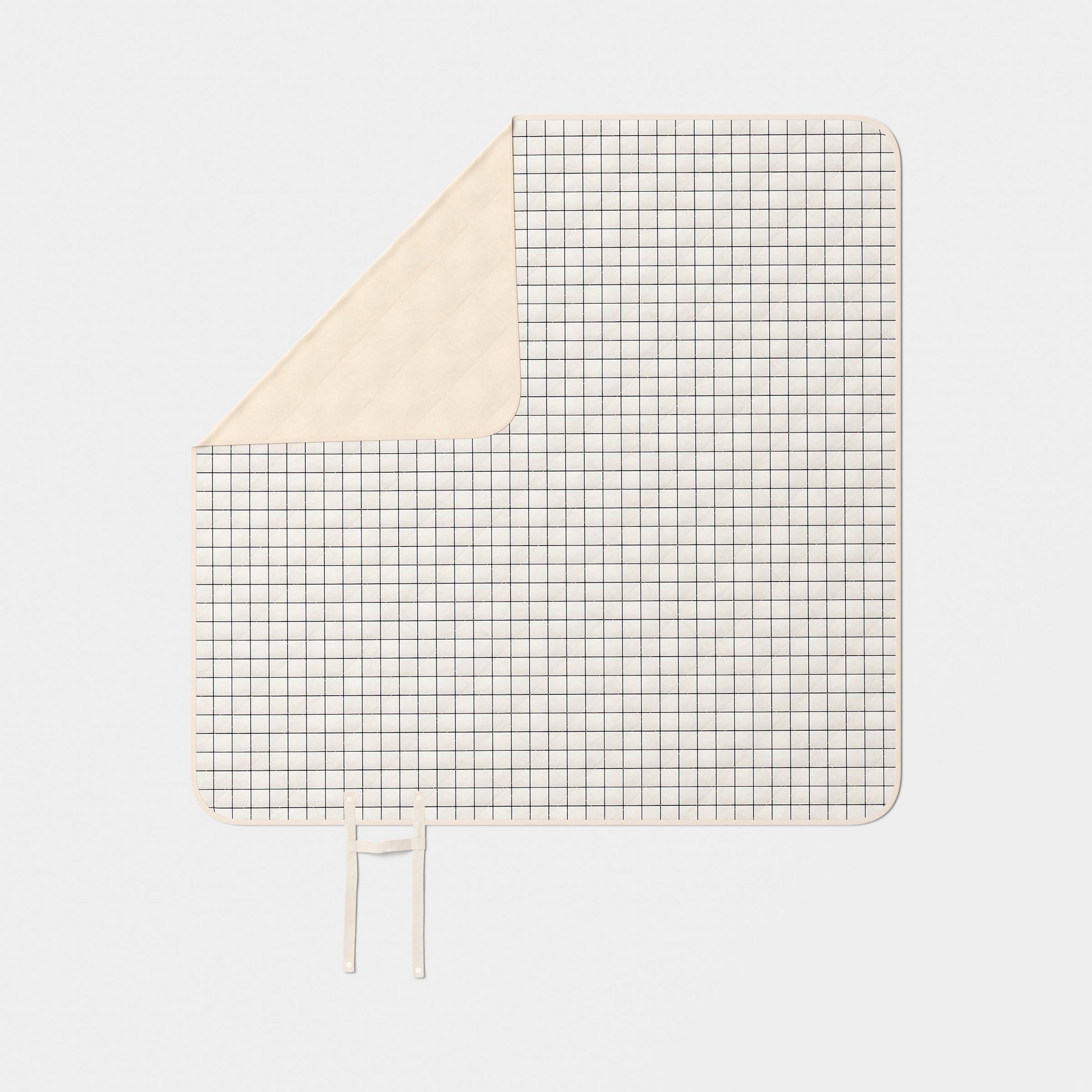 60"x60" Windowpane Portable Picnic Blanket White - Room Essentials™