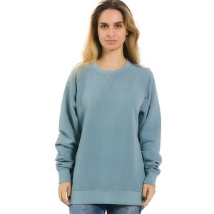 U.S. Apparel Men's & Women's Relaxed Fit Crew Neck Garment Dyed Sweatshirt | Lake Tahoe Blue - 1 of 4