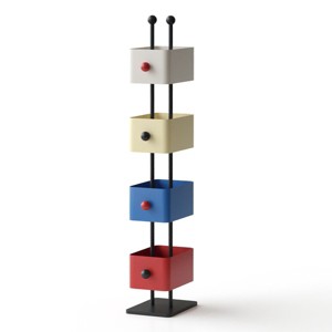 Kumasinova 52.3"H On-Trend 4-Box Bookshelf,Vertical Corner Toy Storage Organizer for Kids,Bedside Book Shelves with Metal Frame - 1 of 4