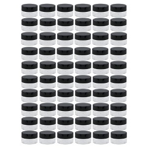 Creative Mark Sample Containers - .24 oz Size, 60-Pack Clear Plastic Sample Jars, Cosmetic Containers with Lids, Wide-Mouth Opening, Easy to Label, - 1 of 4