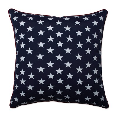 25" Outdoor/Indoor Floor Pillow Macey Americana Blue - Pillow Perfect