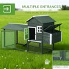 ORRD Portable Chicken Coop with Wheels & Nesting Box, Mobile Wooden Hen House with Outdoor Run for Backyard Poultry, Natural - 3 of 4