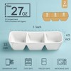 Aoibox 11 Inch Ceramic Divided Serving Tray with 3 Compartments, Ideal for Snacks, Appetizers, Fruit, Candy, and Chip & Dip Sets, Set of 2 - 2 of 4