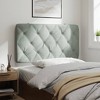 vidaXL Velvet Headboard Cushion in Light Gray - Decorative Bedroom Pillow Back, Foam Filled for Comfort, Wall-Mountable, Complements Curved Bed Frames - 3 of 4