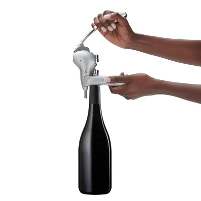 Silver Metal Lever Corkscrew Wine Opener Set