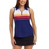 Tipsy Elves Quick Dry Women's Golf Shirt Sleeveless 1/4 Zip Tennis Shirts for Women Tank Top Polo Pickleball Outfits - 2 of 4