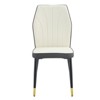 FONTOI 8PCS Dining Chairs with Patterned Backrest and Black Metal Legs for Dining Room, White and Gray, 18"*36.6"*17.5" - 4 of 4