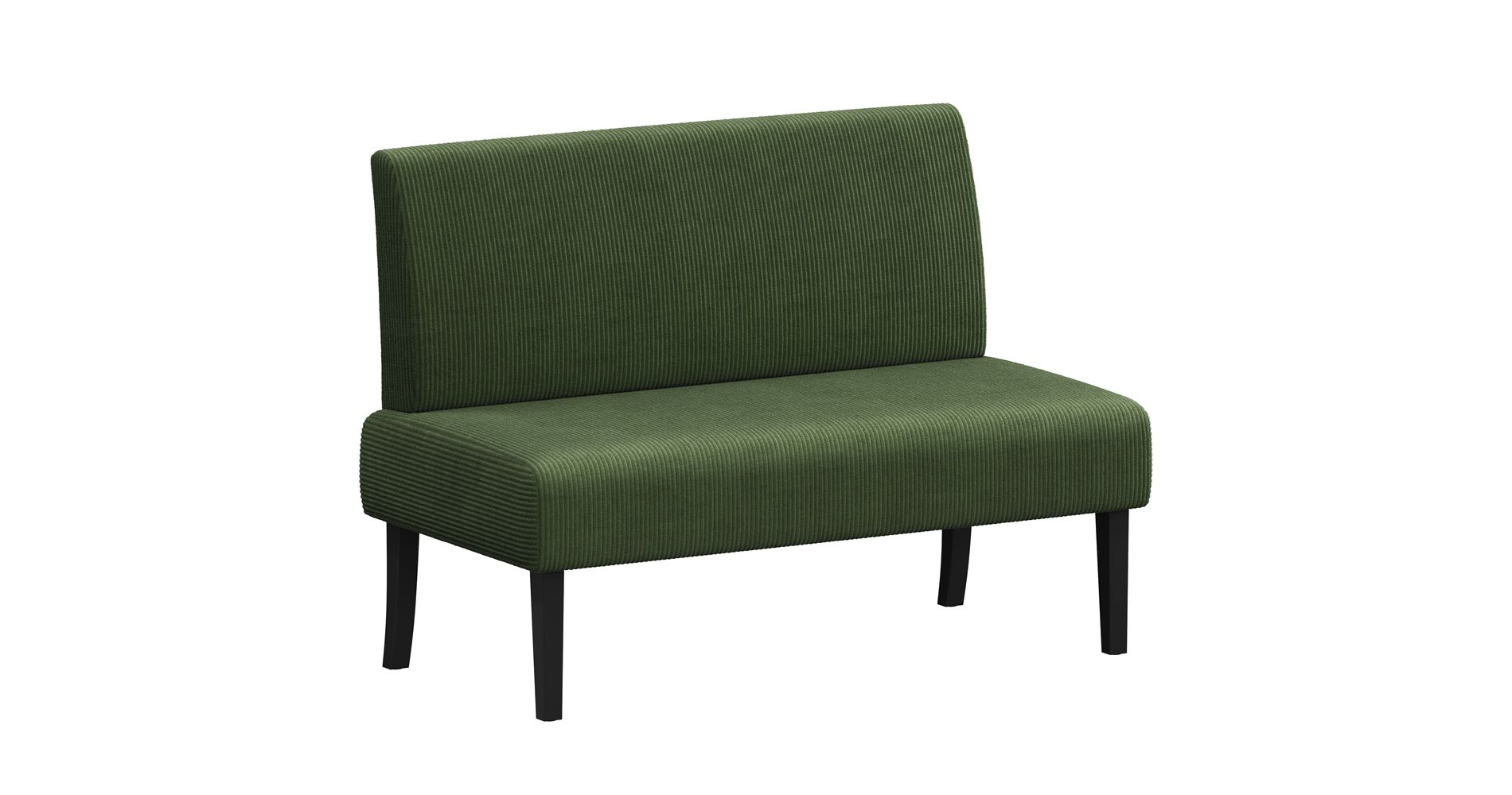 Yaheetech Corduroy Loveseat Small Couch Armless Chair Sofa with Rubberwood Legs for Bedroom, Dorm, Living Room, Green