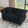 Kumasinova Chesterfield Sofa 2-Seat Sofa with 2 Pillows, Classic Tufted Couch with Rolled Arms and Nailhead for Living Room, Velvet Loveseat Sofa - 2 of 4