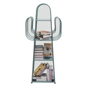 YIYIBYUS Green Modern 4-Tier Bookshelf Freestanding Bookshelf Book Storage Organizer - 1 of 4