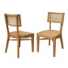Set of 2 Outdoor Wicker Dining Chairs,Acacia Wood Dining Chair with Woven Rattan Back,Rustic Patio Armless Chair for Garden-Coolbibila - 3 of 4