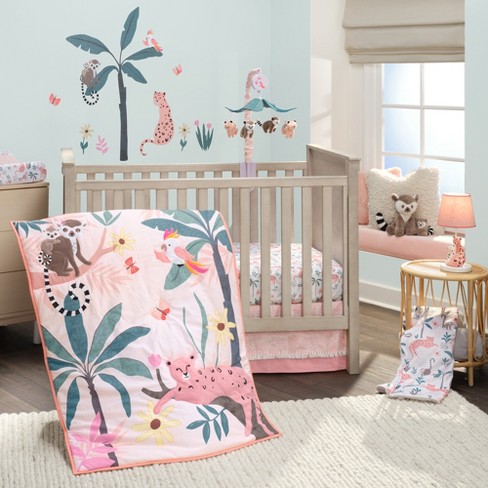 Lambs & Ivy Enchanted Safari Leopard/lemur Jungle 3-piece Baby Crib Bedding  Set : Target