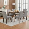 Dining Chairs Set- Upholstered Fabric Kitchen Chairs with Wood Legs & Padded Seats - Living Room Kitchen Furniture - 3 of 4