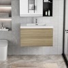 NicBex Floating Bathroom Vanity with Sink,Bathroom Sink Vanity with Basin and 2 Drawers,24/30/36/42 inch Bathroom Sink Cabinet,Oak/White - image 2 of 4