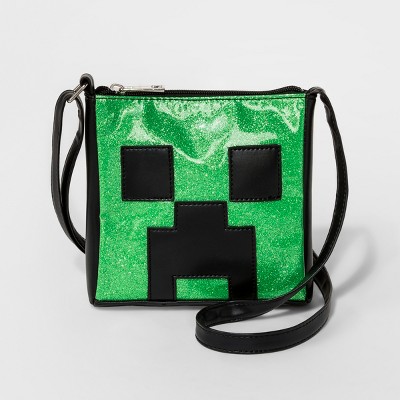 Girls Minecraft Creeper Face By J Nx Crossbody Bag Black Green Brickseek