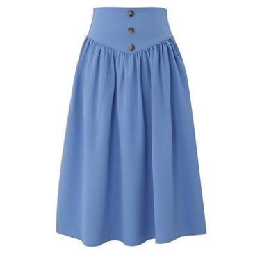 WhizMax Maxi Skirt for Girls High Waisted Smocked Waistband Swing Skirts with Drawstring and Pocket 5-12Years
