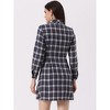 INSPIRE CHIC Women's Plaid Long Sleeves A-Line Button Up Casual Shirt Dress - 4 of 4