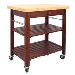Wood Roll About Kitchen Cart in Cherry Stain Brown - Catskill Craftsmen
