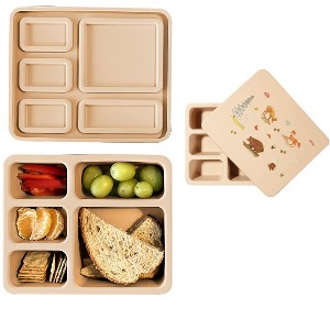 Austin Baby Co Leak-proof Silicone Bento Box for Toddlers and Kids- Durable & Eco-Friendly five compartment Lunch Box - 1 of 4