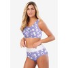 Comfort Choice Women's Plus Size Full Coverage Stretch Cotton Color Block Brief 3-Pack - 4 of 4