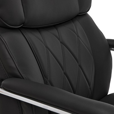 Sutherland Executive Black Bonded Leather Swivel Chair with Chrome Base