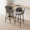 Sapphtopaz Swivel Bar Stools Set of 2 with Velvet Upholstered High Chair with Metal Leg Counter Height Bar Stools for Kitchen, Living Room - 2 of 4