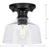Progress Lighting Singleton 1-Light Semi-Flush Mount Ceiling Light, Matte Black, Clear Glass Shade - 3 of 3