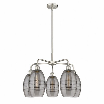 Vaz - 5 Light Stem Hung Chandelier In Industrial Style-13.63 Inches Tall and 23.88 Inches Wide