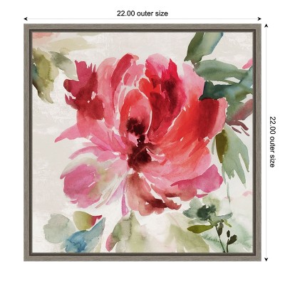 Amanti Art Fall Peony I by Asia Jensen Canvas Wall Art Print Framed 22 x 22-in.