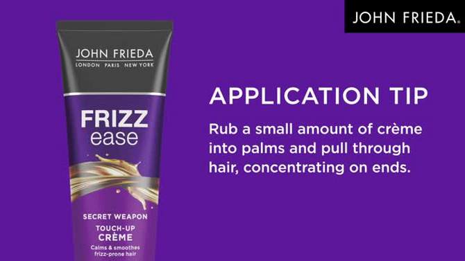 John Frieda Frizz Ease Secret Weapon Touch-Up Cr&#232;me, Anti Frizz Styling, Calm Frizzy Hair Avocado Oil - 4oz, 2 of 17, play video