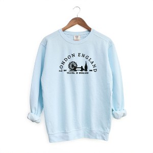 Simply Sage Market Women's  Garment Dyed Graphic Sweatshirt Embroidered London England - 1 of 3