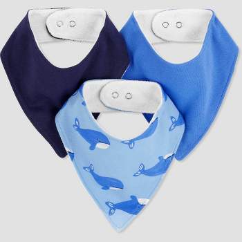 Carter's Just One by You® Baby Boys' 3pk Whale Bib - Blue