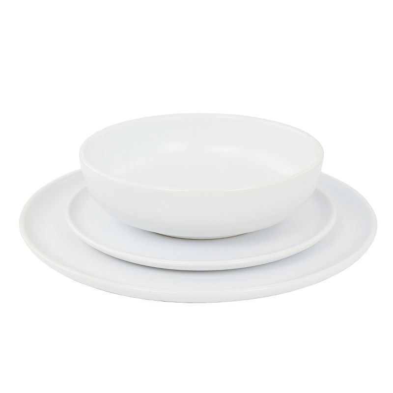 Gibson Elite Serenade 12 Piece Round Stoneware Dinnerware Set in White, 3 of 8