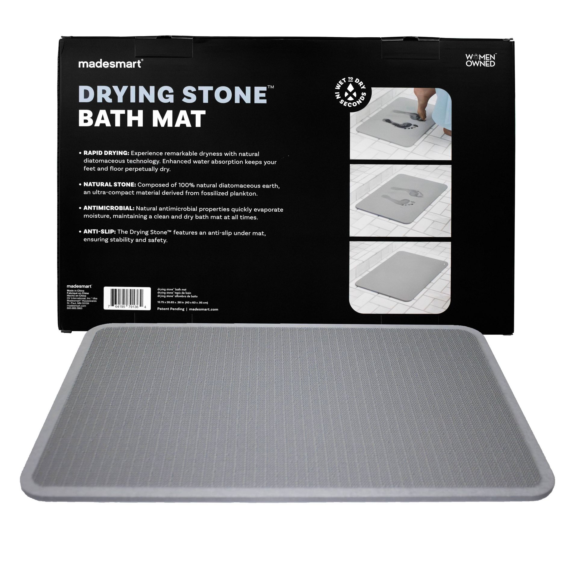 madesmart Diatomite Stone Drying Bath Mat