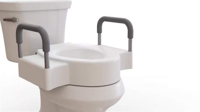 Dual Lock Raised Toilet Seat with Support Arms - Bemis, 2 of 6, play video