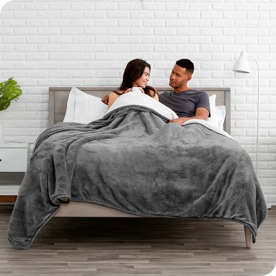Gray Reversible Sherpa Fleece Toddler Throw Blanket